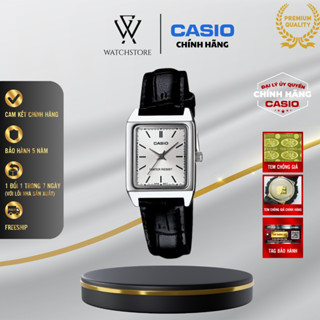  Đồng Hồ Nữ Casio Cổ Tay Bé LTP-V007L-7E1UDF Màu Trắng Ánh Bạc Mặt Kính Khoáng 22mm Chống Nước Dây Da Chính Hãng 