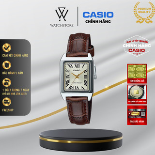  Đồng Hồ Casio Nữ Cổ Tay Bé LTP-V007L-9BUDF Vintage Màu Trắng Ánh Vàng Mặt Kính Khoáng 22mm Chống Nước Dây Da Chính Hãng 