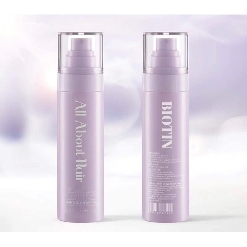 Xịt dưỡng tóc AAH BIOTIN SPRAY MỌC TÓC, GIẢM RỤNG - ALL ABOUT HAIR