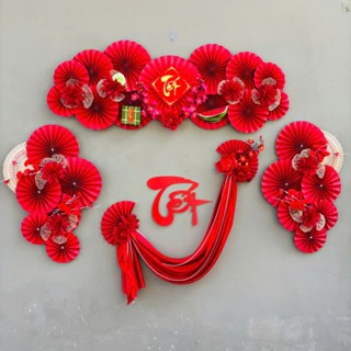 Set Decor Trang Trí Tết 2025 Nguyên Đán Cổ Truyền Ất Tỵ. Phụ Kiện Treo Tường, Cửa Kính, Quán Cafe, Nhà Hàng Ăn Uống Đẹp