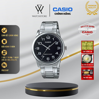 Đồng Hồ Nam Casio MTP-V001D-1BUDF Quartz Mặt Kính Khoáng Đen 38mm Chống Nước Vỏ và Dây Kim Loại Cao Cấp Chính Hãng