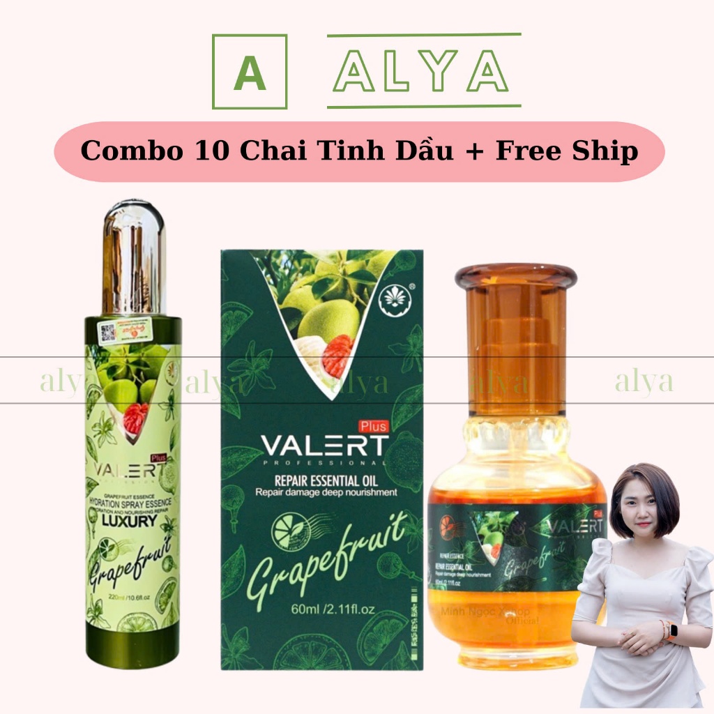 Tinh Dầu Dưỡng Tóc Bưởi Grapefruit Valert 60ml Dưỡng Tóc Mềm Mượt, Chắc Khỏe. Combo 10 Lọ Siêu Tiết 