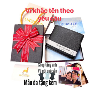 Ví nam khắc tên theo yêu cầu và in  tặng ảnh, ví nam cosmos saffiano nhập khẩu  fullbox hộp và túi giấy bh 12 thá