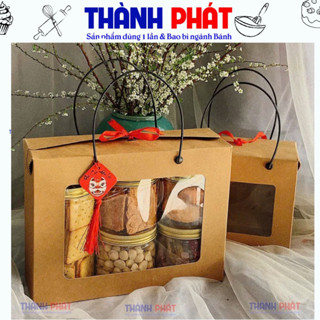 10 Hộp giấy đựng hủ nhựa pet nắp nhôm 500ml, 600ml, 800ml, 1.000ml - hộp làm giỏ quà tết 2024, túi giấy đựng hủ nhựa