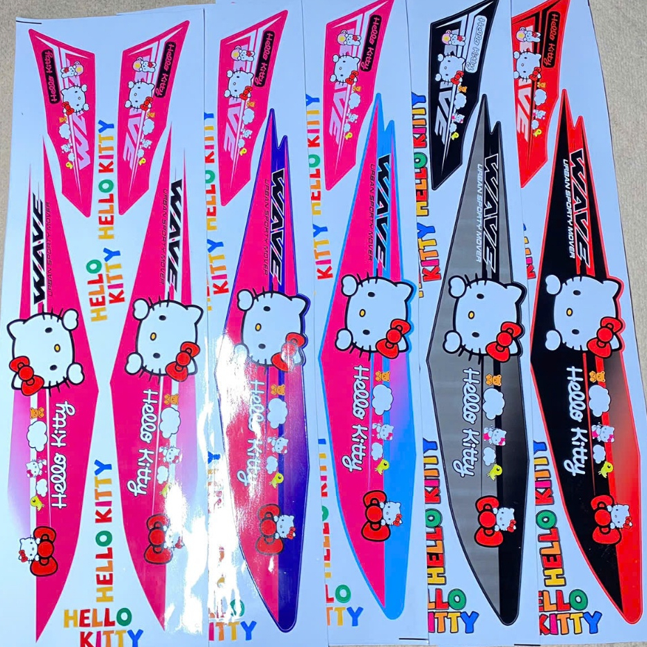 Tem Xe Wave Tem Dán Xe Wave Tem Wave Mẫu Tem Hello Kitty Dán Xe Wave 50/100/110