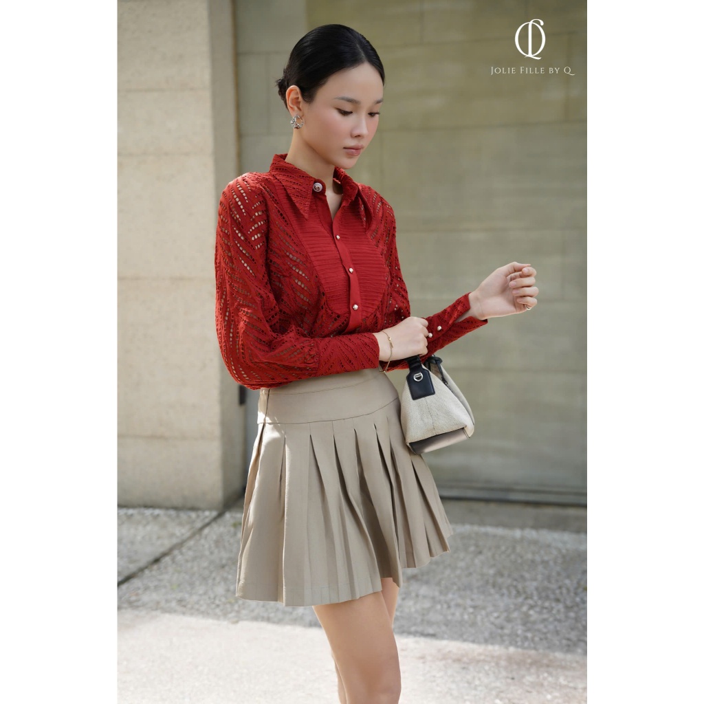 Jolie Fille by Q - Sơ mi tay phồng xếp li Chloe's Petal Dream Blouse