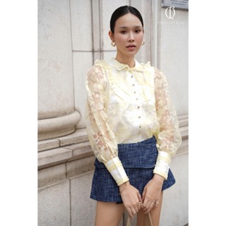 Jolie Fille by Q - Sơ mi tơ organza ẩn hoạ tiết Mae Rosewave Organza Blouse
