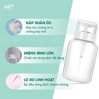 Bình nhún OPI lọ đẩy đựng dung dịch Axeton, bình đựng cồn nước 250ml