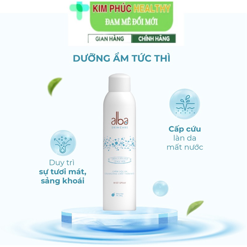 Xịt Khoáng Alba Skincare 300ml - Bí Quyết Dưỡng Ẩm & Bảo Vệ Da Tự Nhiên