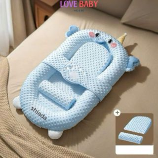 Đệm ngủ chung giường chất liệu cao cấp, Nôi ngủ cho bé kèm gối chống trào ngược và gối định hình chống méo đầu