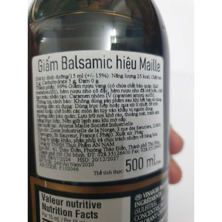 Dấm thơm Balsamic hiệu Maille 500ml nhập khẩu Pháp