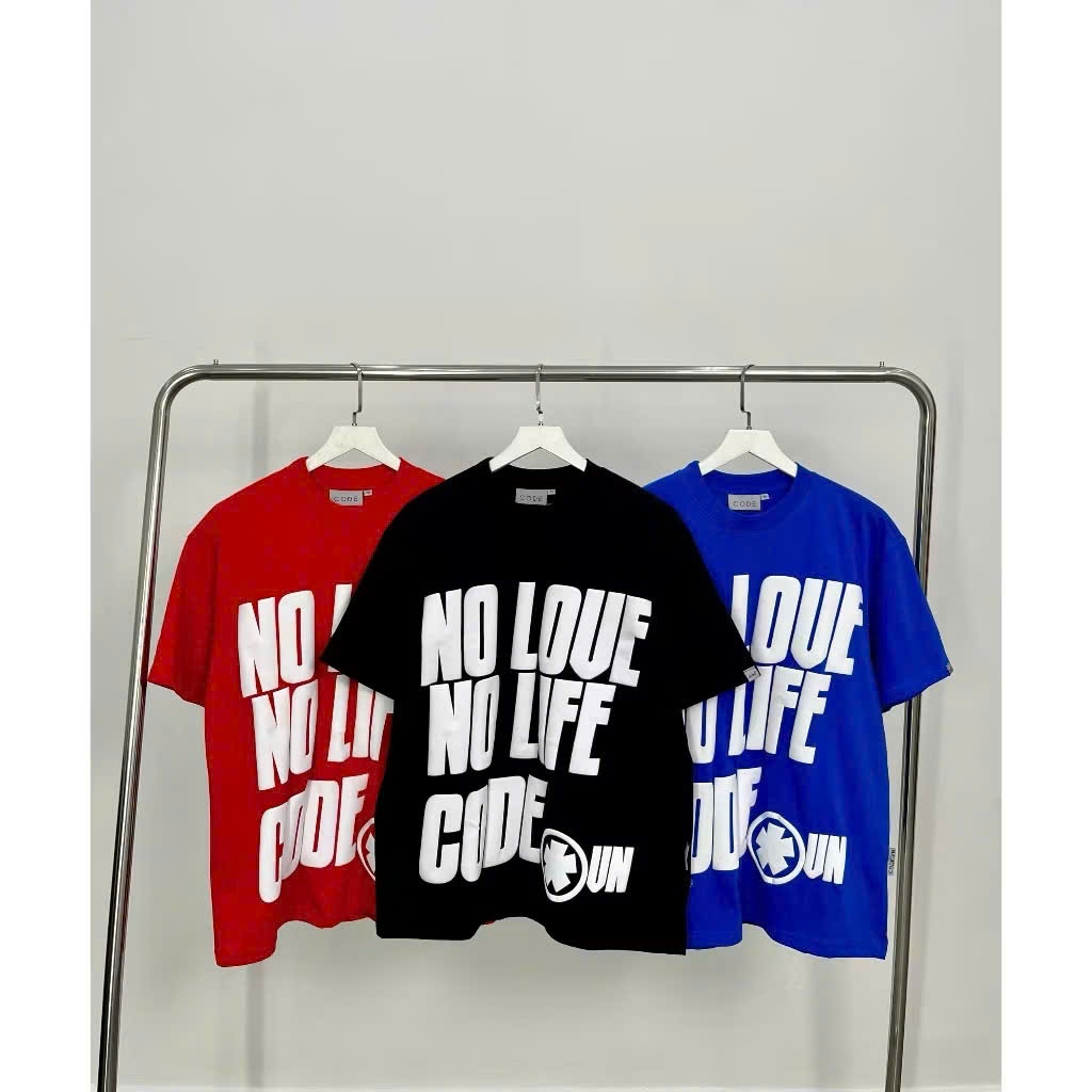 Áo Thun Boxy Nam Nữ Local Brand In Nổi NO LOVE NO LIFE cặp đôi basic bigsize unisex