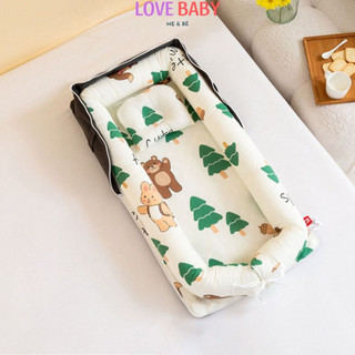  Đệm ngủ cho bé gấp gọn Đệm nằm di động cho bé ngủ ngon,Giường nôi êm ái  tặng kèm gối chống méo đầu  