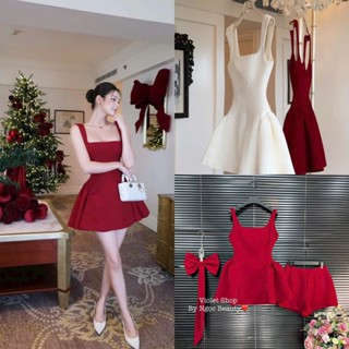  Set bộ đùi giấu quần sexy chất vải tuyết mưa áo hai dây cổ vuông   có mút ngực   kèm nơ rời xinh yêu 