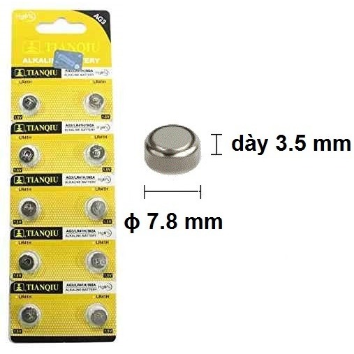 Pin AG3 Mini (Vỉ 10 Viên)