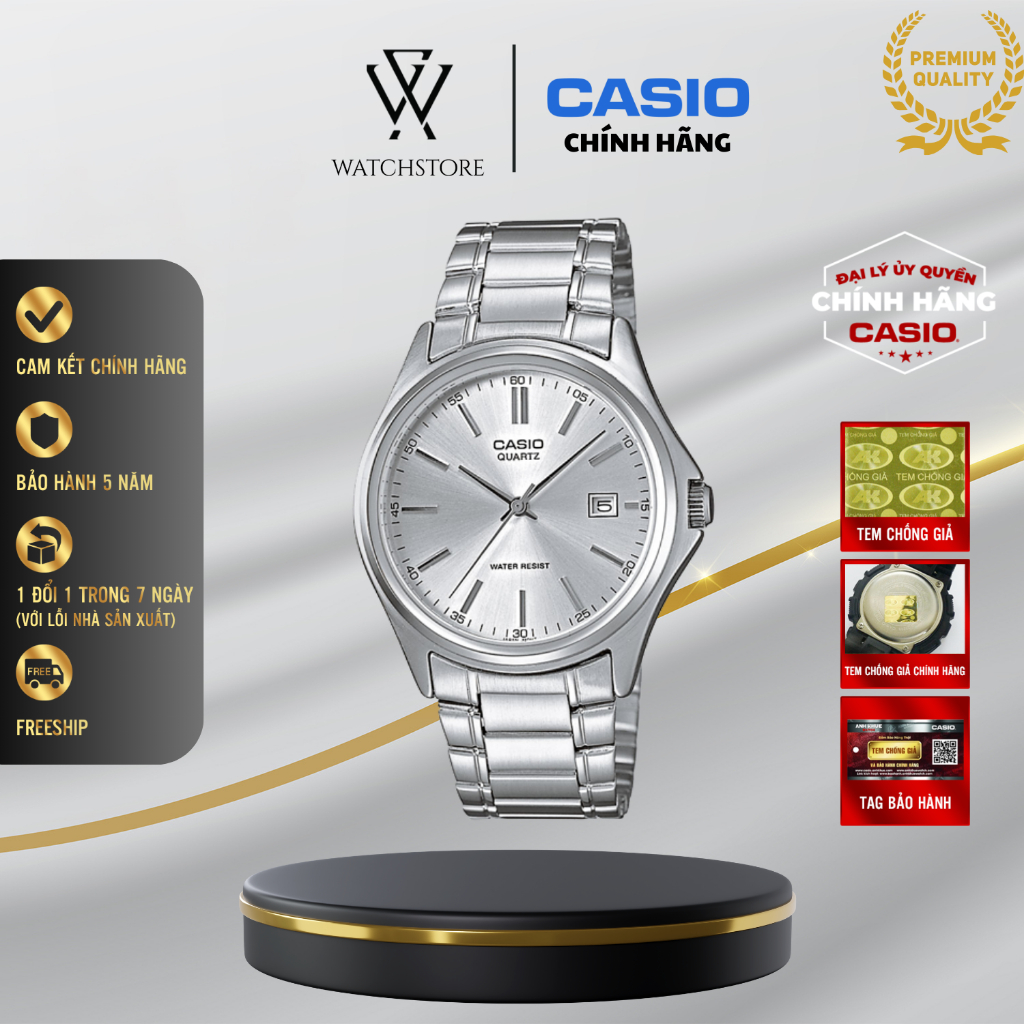 Đồng Hồ Nam Casio MTP-1183A-7ADF Mặt Kính Khoáng Trắng 38.5mm Dây Kim Loại Chính Hãng