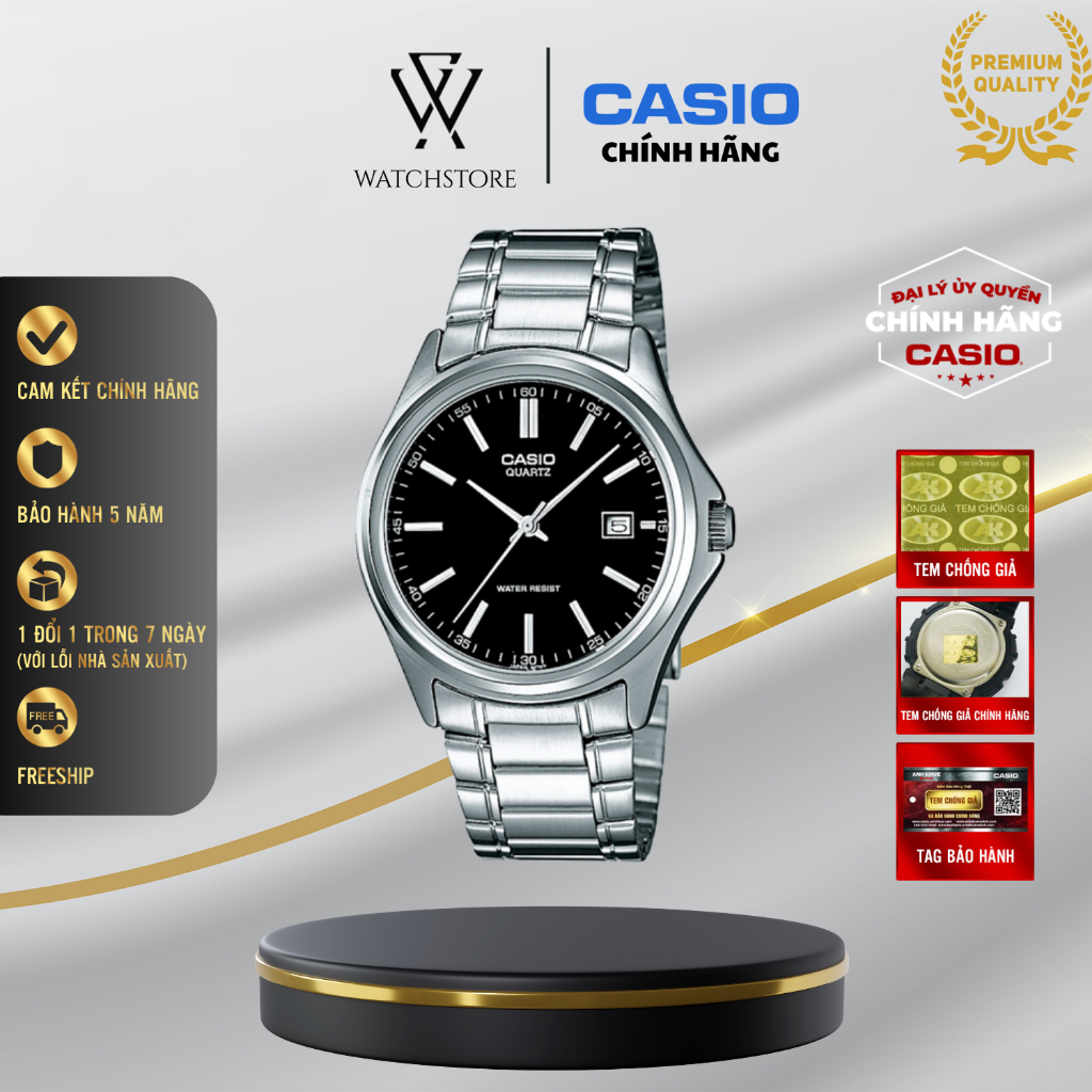 Đồng Hồ Nam Casio MTP-1183A-1ADF Sang Trọng Lịch Lãm Mặt Kính Khoáng Đen 38.5mm Chống Nước Dây Kim Loại Chính Hãng
