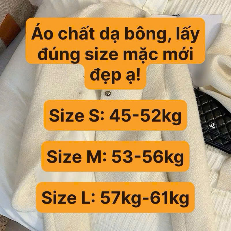[SẴN] Áo khoác dạ dáng ngắn màu trắng kem đính cúc phong cách Hàn Quốc sang chảnh - 301 | BigBuy360 - bigbuy360.vn