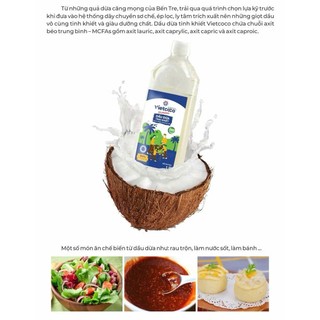 Dầu dừa Tinh khiết organic- Vietcoco 225ml - 1 lít