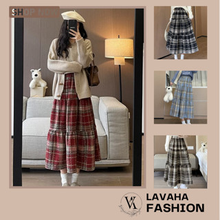 Chân váy QC dạ kẻ caro 3 tầng dáng dài 90cm xòe tiểu thư năng động LV888 - LAVAHA FASHION