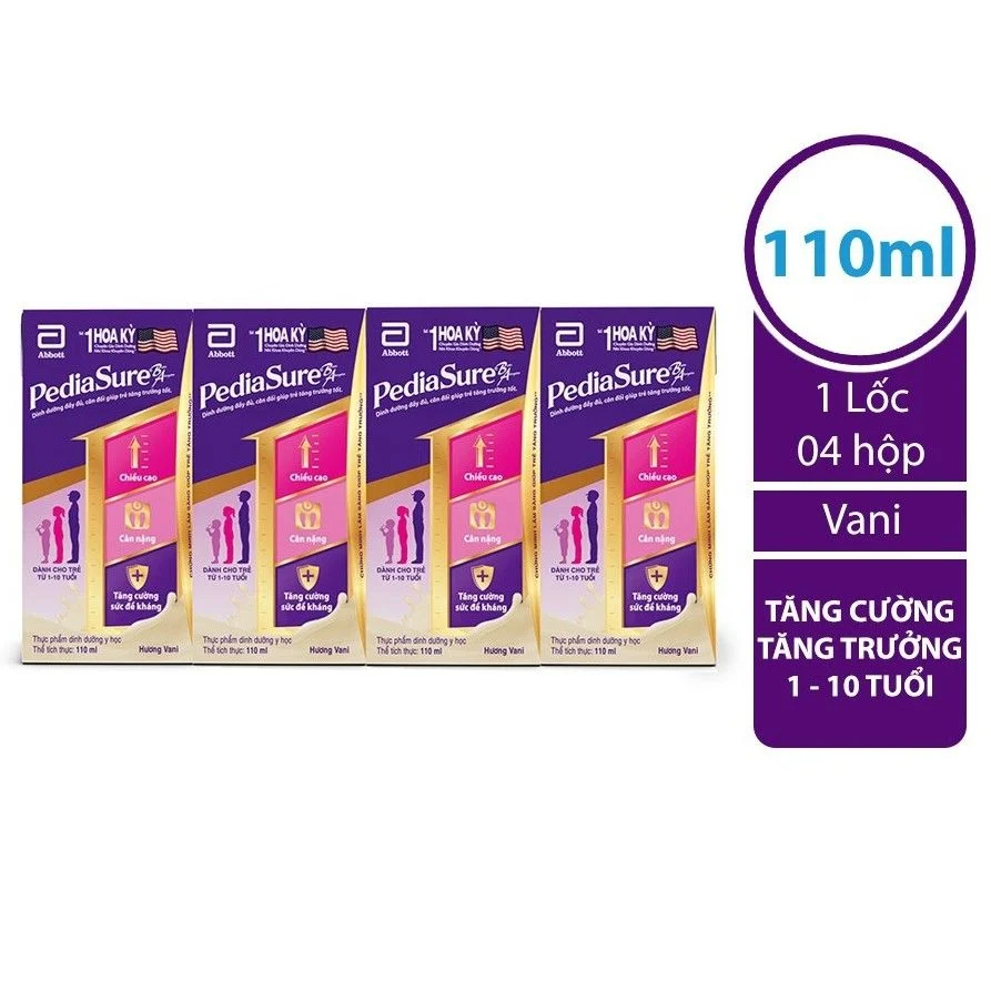 [Combo 3 lốc] Sữa pha sẵn Pediasure Abbott 110ml