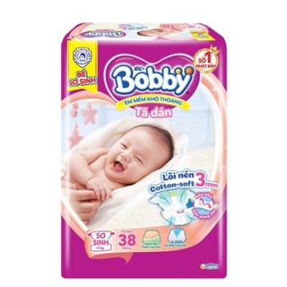 Bỉm Tã dán Bobby size XS 38 miếng và 70 miếng. Dành cho bé dưới 5 kg