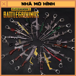 Móc khoá PUBG mô hình súng AWM AKM DSR sniper Mini 14 VSS Shotgun S686 Groza Chảo Mũ Nón áo giáp balo cấp 3 đao Machete