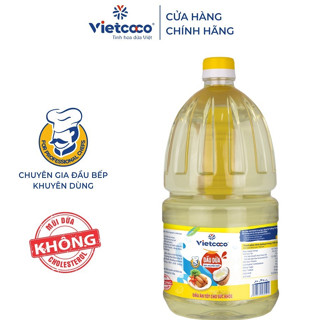 Dầu dừa Tinh Luyện chính hãng Vietcoco cooking chai 2 lít - nấu ăn, làm bánh