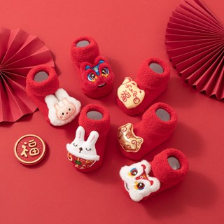 Tất Cho Bé, Tất Cao Cổ Thu Đông Nhung Dày Chống Trơn Trượt Cho Bé Trai Bé Gái