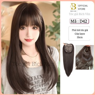  Tóc giả phủ phói cúp layer Bích Vân  phủ hói che bạc tóc giả dài 55cm 