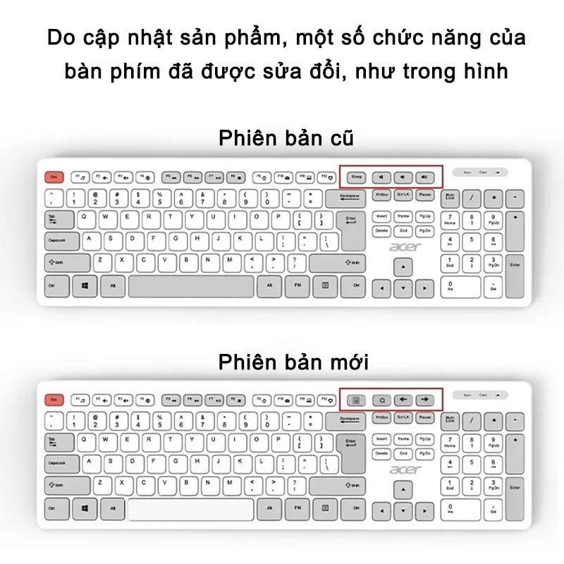 Bộ Bàn Phím Và Chuột Không Dây Acer OAK920 Nút Tắt Tiếng Thích Hợp Làm Văn Phòng Công Ty Và Giải Trí | BigBuy360 - bigbuy360.vn
