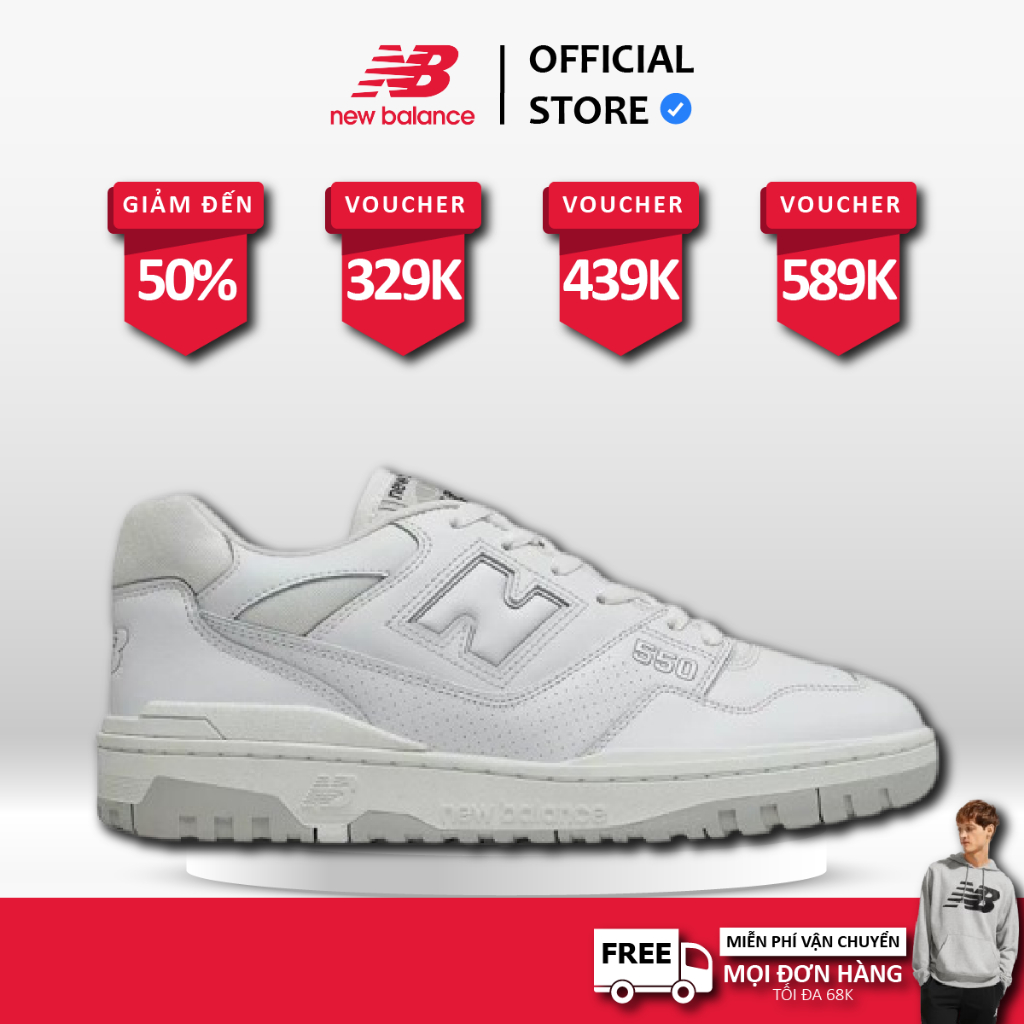 | CHÍNH HÃNG | Giày Giày New Balance 550 White Grey BB550BP1
