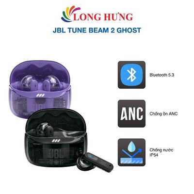 Tai nghe Bluetooth True Wireless JBL Tune Beam 2 Ghost - Hàng chính hãng