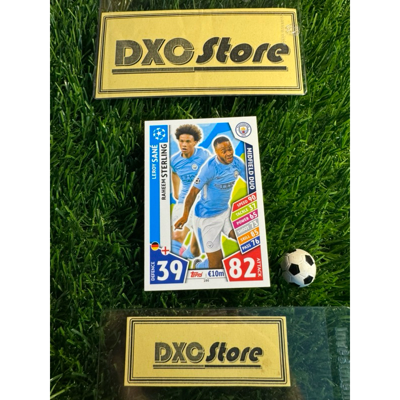 [ CHÍNH HÃNG ] - MIDFIELD DUO - TOPPS MATCH ATTAX UCL 2017/2018 - LEROY SANE & RAHEEM STERLING (MANC