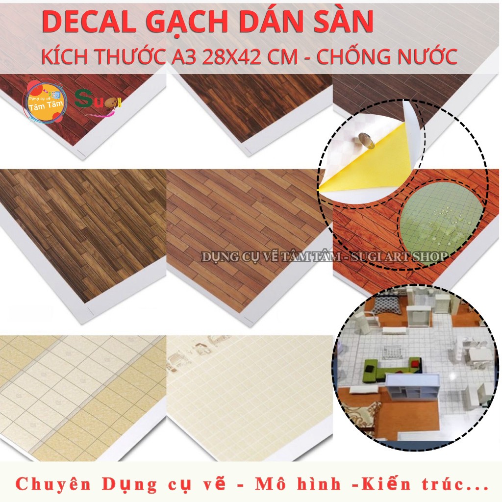 MÔ HÌNH DECAL GỖ , DECAL GẠCH DÁN SÀN MÔ HÌNH