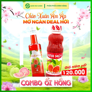 [Combo 2] Siro Vinasyrup Và Sinh Tố Vina Mứt Ổi Hồng - Dùng Pha Chế Trà Ổi Thơm Ngon Và Tiện Lợi