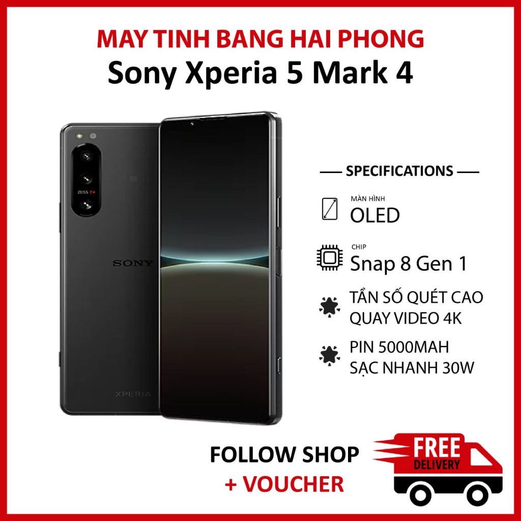  Điện thoại Sony Xperia 5 Mark IV  X5 Mark 4  RAM 8 128GB Chip Snapdragon 8 Gen 1 màn OLED 120Hz pin 5000 mAh 