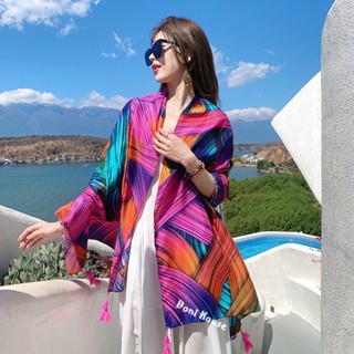 [ 90x180 cm] Khăn Choàng Cổ Đi Biển, Khăn Quàng Cổ Boho Thổ Cẩm Vintage Mềm Mịn Cỡ Lớn Che Nắng Mùa Hè - Doni House