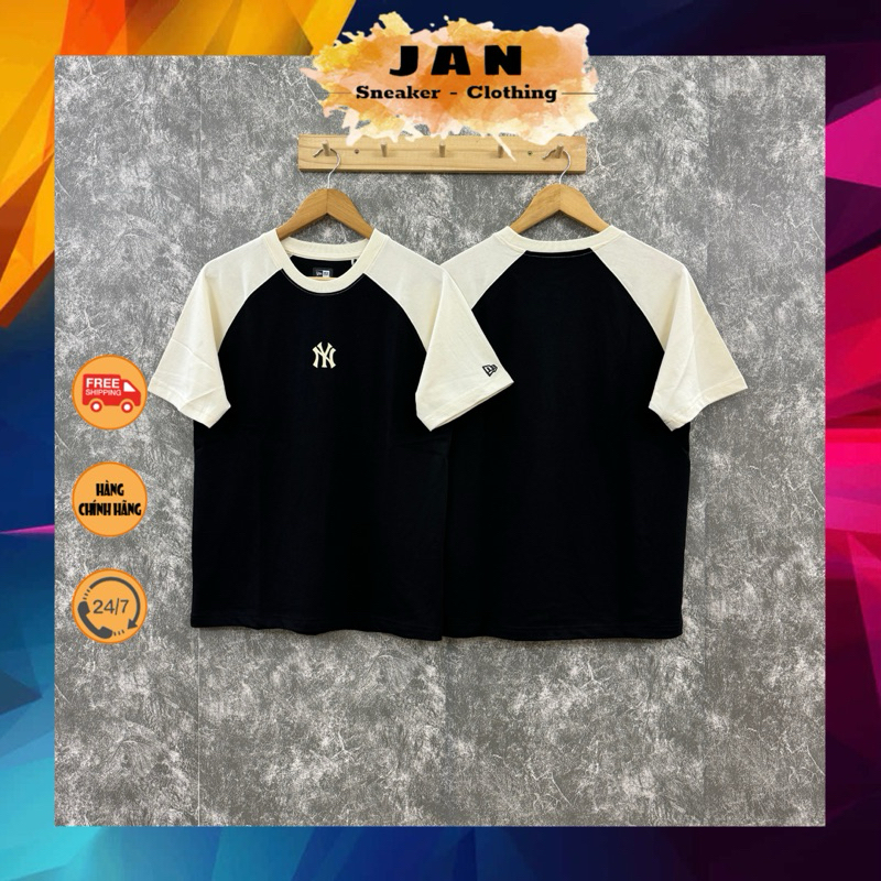 Áo Thun NEW ERA NY Đen Tay Kem Auth | Jan Shop