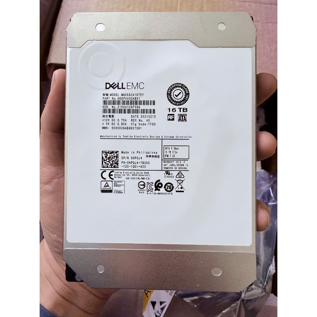 [Siêu lướt]HDD ổ cứng 3.5 DellEMC enterprise class 16TB sata used(đã sử dụng)