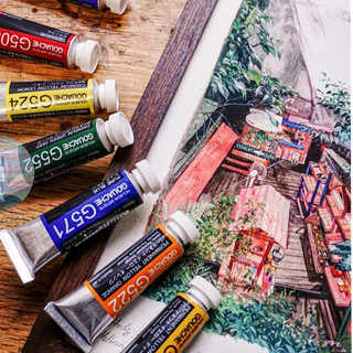 [Tông xanh lá] Màu Gouache Holbein - 15ml - tuýp lẻ