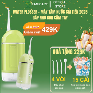 Máy tăm nước cầm tay gấp gọn nhỏ du lịch tiện lợi vệ sinh răng miệng phiên bản cải tiến 2025, 1 đổi 1 trong 12 tháng