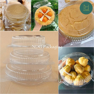50-100 Hộp Nhựa Đựng Bánh Bông Lan Tròn H26 - H28 - H29