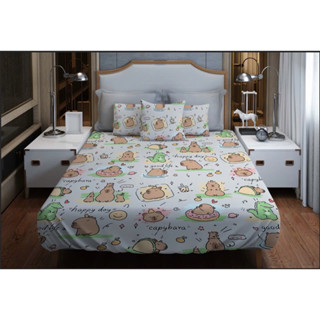  Ra giường Thun Lạnh Ý nhiều kích cỡ  nhận may theo yêu cầu- mẫu Capybara 