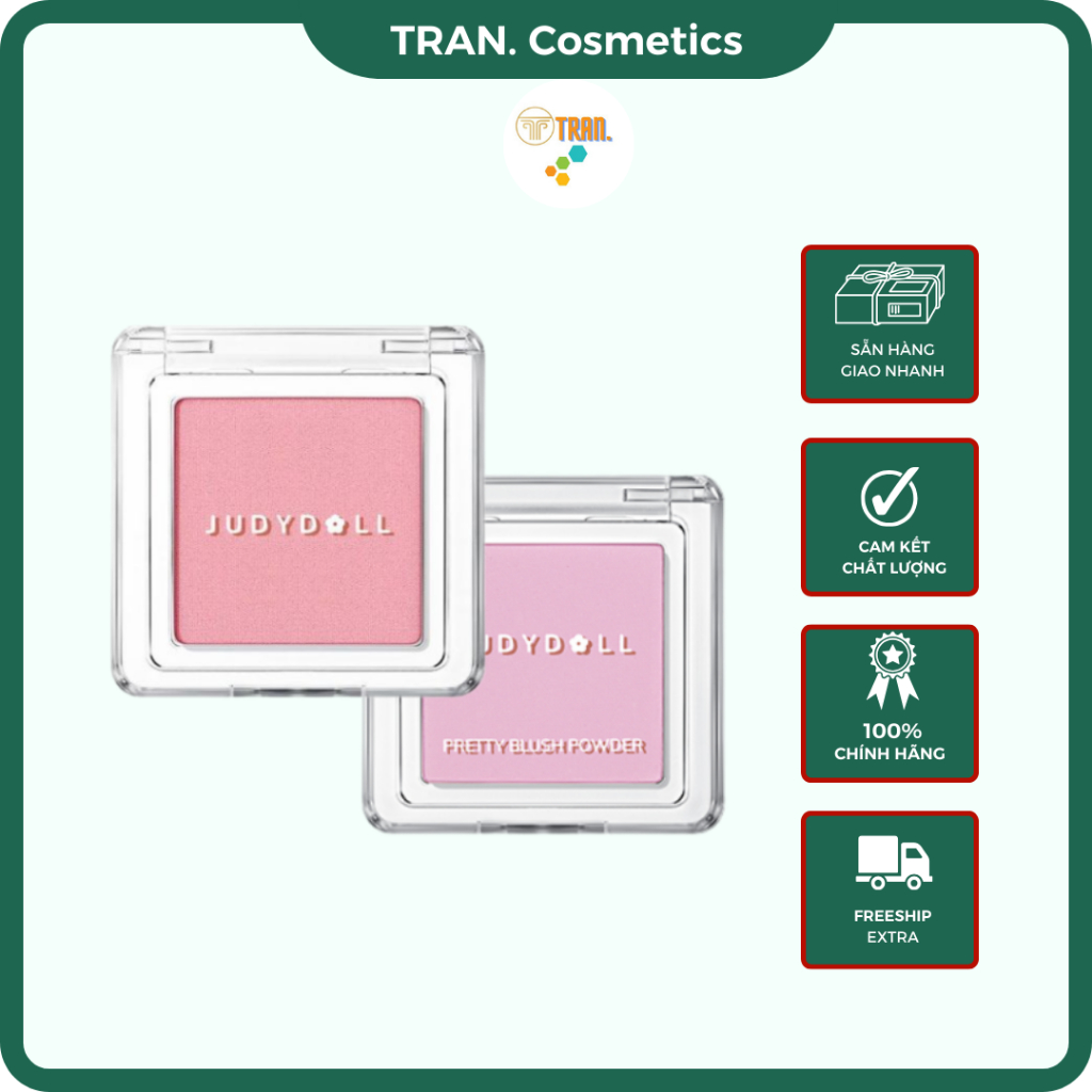 Phấn Má Hồng Judydoll, Má Hồng Judydoll Đơn Sắc Lên Màu Chuẩn Kết Cấu Hạt Nhỏ Mịn Dễ Tệp Vào Da - TR