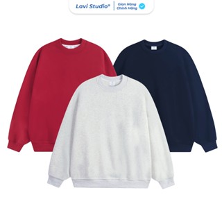 Áo Sweater Trơn Nỉ Lót Nhung Lavi Studio Mềm mịn Unisex Nam Nữ Premium