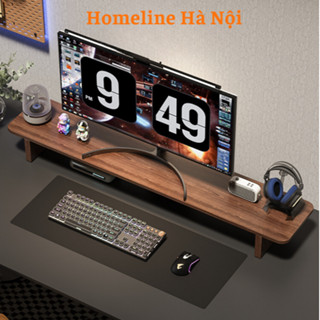 Kệ để màn hình máy tính Homeline kệ để PC decor bàn làm việc, bàn học chất liệu gỗ MDF cao cấp chống xước - D48