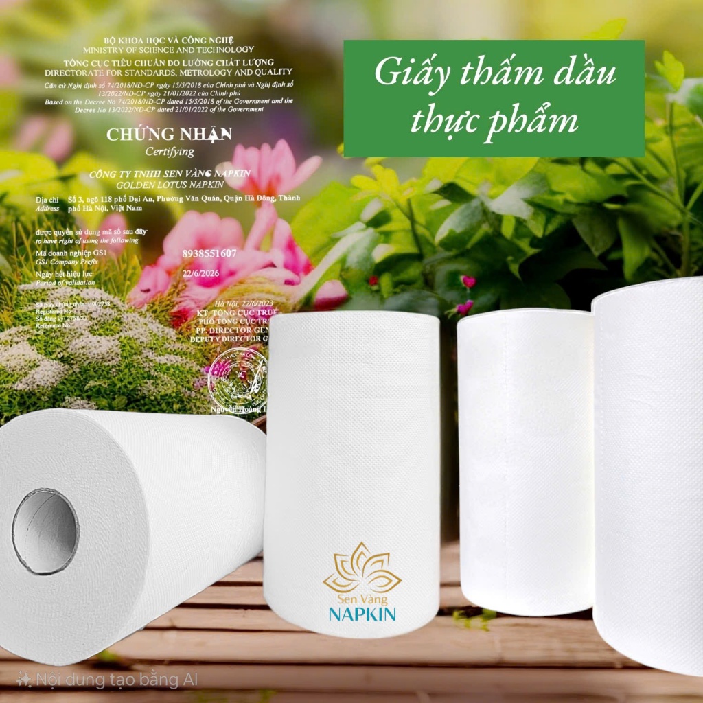 Combo 6 cuộn giấy lau nhà bếp thấm dầu 3000g, 2 lớp, 3000 tờ, khổ giấy 20x20cm
