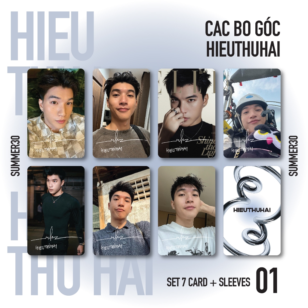 [GIAO NGAY] Sét 7 Thẻ Bo Góc HIEUTHUHAI Hiếu Thứ Hai
