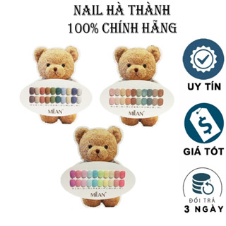 Set sơn thạch , sơn gel Gấu Milan 10 màu sơn lên màu chuẩn chất sơn đặc mướt tặng kèm bảng màu con gấu
